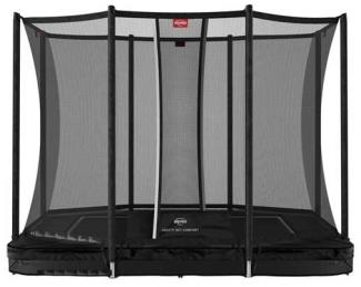 BERG Trampolin InGround rechteckig 280 x 190 cm schwarz mit Sicherheitsnetz Comfort Ultim Favorit