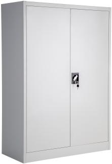 tectake Aktenschrank Aktenschrank mit 4 Böden 140x90x40cm (Komplettset, 1-St, inkl. Schlüssel) aus pulverbeschichtetem Stahl