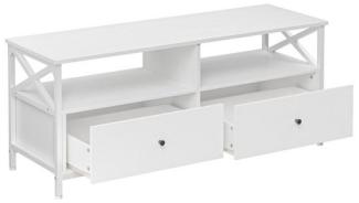 VASAGLE Lowboard Fernsehtisch, 2 Schubladen, 2 Fächern, Breite 120cm