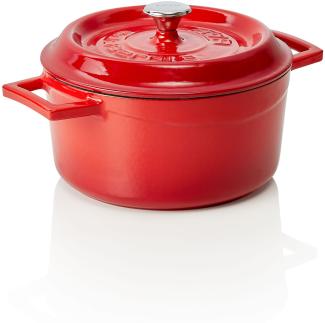 Cocotte Ø 21cm rot Gusseisen emailliert LAVA CAST IRON