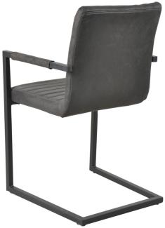 Sit Möbel Sit&Chairs Schwingstuhl, 2er-Set L = 55 x B = 57 x H = 89 cm Bezug anthrazit, Gestell antikschwarz