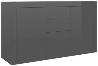 vidaXL Sideboard Hochglanz-Grau 120×36×69 cm Spanplatte