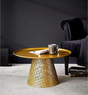 Beistelltisch Dave Couchtisch Loungetisch Tisch Messingfarben Höhe 36 cm Ø65 cm