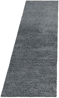 Hochflor Teppich Francesca Läufer - 80x250 cm - Hellgrau