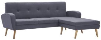 vidaXL Sofa in L-Form Stoffbezug 186 x 136 x 79 cm Hellgrau