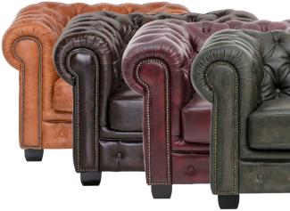 Sofa Chesterfield 2-Sitzer Echtleder