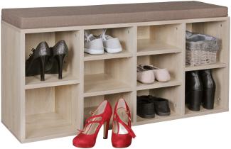 KADIMA DESIGN Schuhbank mit Stauraum und gepolsterter Sitzfläche - Elegante Lösung für Ihren Wohnraum. Farbe: Beige