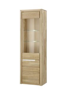 Standvitrine Massivholz Ianka 63x198x41 Vitrine Wildeiche Bianco geölt 20011