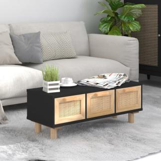 vidaXL Couchtisch Schwarz 80x40x30 cm Holzwerkstoff Massivholz Kiefer [345619]