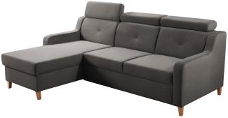 Ecksofa Enikor, 3 Sitzer L-Form Sofa mit Bettkasten und Schlaffunktion (Kronos 22, Seite: Links)