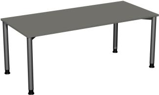 Schreibtisch '4 Fuß Flex' höhenverstellbar, 180x80cm, Graphit / Anthrazit