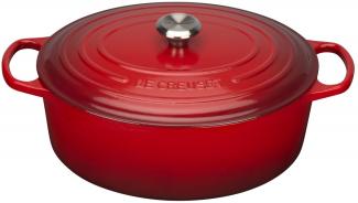 Le Creuset Signature Bräter oval 35 cm Kirschrot - Rot - 33 bis 40 cm