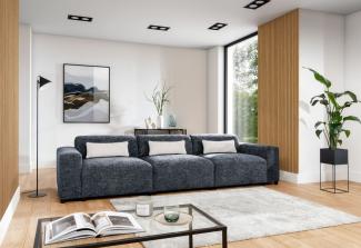 Bigsofa Designersofa Sofa ROMY 4-Sitzer in Stoff Enjoy Me Blau