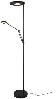 LED Deckenfluter BARRIE mit Leselampe verstellbar Schwarz 181cm