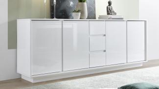 Sideboard 'ICE', weiß Hochglanz Lack, 210 cm