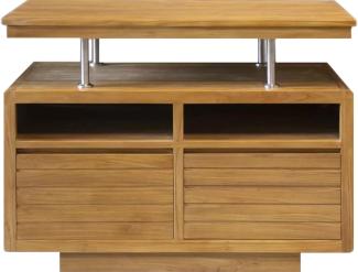 Waschbeckenunterschrank Vibia Teak Massivholz - Breite vom Unterschrank: 105 cm