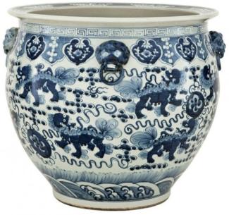 Casa Padrino Designer Porzellan Vase Blau - Limited Edition