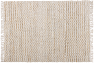 Teppich beige 140 x 200 cm ZickZack-Muster Kurzflor zweiseitig AFRIN