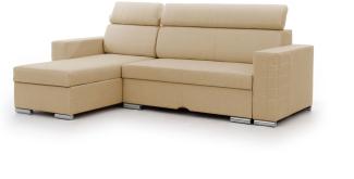 Ecksofa Schlafsofa Sofa CANTON in Stoff Liverpool Beige Ottomane Links