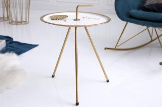 Design Beistelltisch Aluminium GIRO 45cm gold handgefertigt Nachttisch