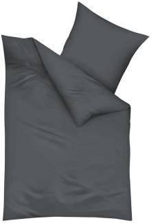 Traumschlaf Uni Biber Bettwäsche, Bettbezüge und Kissenbezüge einzeln | Nackenrollenbezug 15x40 cm | anthrazit
