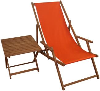 Gartenliege Liegestuhl terracotta Tisch Deckchair Buche Strandstuhl Sonnenliege klappbar 10-309T