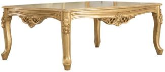 Casa Padrino Luxus Barock Massivholz Couchtisch Gold - Handgefertigter Wohnzimmertisch im Barockstil - Barock Wohnzimmer Möbel