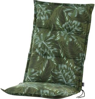 Auflage Hochlehner für Gartenstuhl 120x48x7cm Sesselauflage Stuhlpolster Polster in grün Monstera Motiv Gartenstuhlauflage dick
