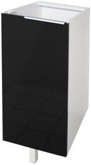 Berlioz Creations CP3BN Unterschrank für Küche mit 1 Tür, in schwarzem Hochglanz, 30 x 52 x 83 cm, 100 Prozent französische Herstellung