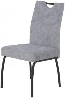 Esszimmerstuhl EVELYN Küchenstuhl grau XL breiter Sitz Federkorb