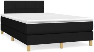 vidaXL Boxspringbett mit Matratze & LED Schwarz 120x190 cm Stoff