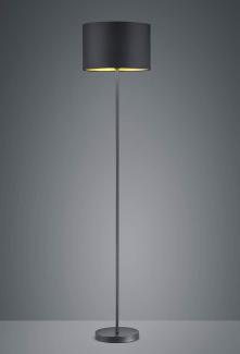 Moderne Stehleuchte HOSTEL mit Lampenschirm Ø35cm aus Stoff in Schwarz & Gold