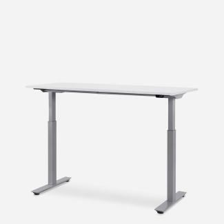 140x60 cm WRK21® SMART - Weiss Uni / Grau elektrisch höhenverstellbarer Schreibtisch