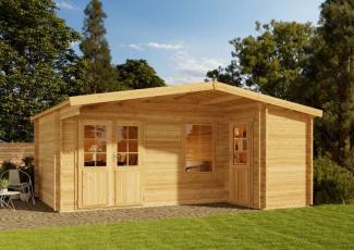 Alpholz Gartenhaus Nordkapp-40 A Gartenhaus aus Holz Holzhaus mit 40 mm Wandstärke Blockbohlenhaus mit Montagematerial