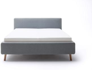 Meise Möbel Polsterbett Mattis mit Bettkasten 180x200 cm, Stoff eisblau