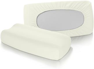 2 Stück Jersey Kissenbezug Spannbezug für Nackenstützkissen Vital Comfort S-1117 1109 naturweiß