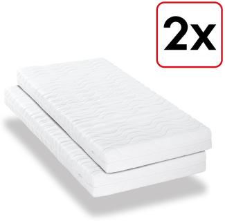 Doppelpack Premium 7-Zonen Matratze 80x200 cm CloudComfort, Höhe 15 cm, Härtegrad H2/H3, Twin-Set