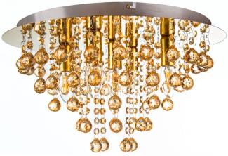 Nino Leuchten Deckenleuchte 5-flammige Deckenlampe Glasbehang Gold Rund 63040545