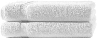 Müskaan - 2er Set Frottee Handtücher Elegance 50x100 cm 100% Baumwolle 500 g/m² Handtuch weiß