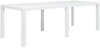 Gartentisch Weiß 220 x 90 x 72 cm Kunststoff Rattan-Optik