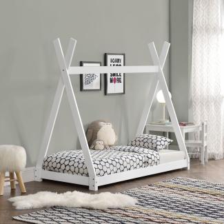 Kinderbett | Tipi | Lattenrost | 80x160 cm - Weiß