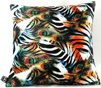 Casa Padrino Luxus Kissen Afrika Safari Mehrfarbig 45 x 45 cm - Edles Deko Kissen aus feinstem Samtstoff