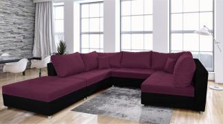 Sofa mit Schlaffunktion in U-Form AURORA BIS, 288x199x85, sawana 70/dolaro 08