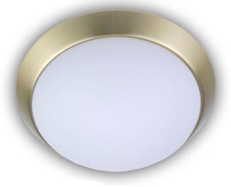 LED Deckenleuchte Deckenschale Opalglas matt Dekorring Messing matt, Ø 35cm