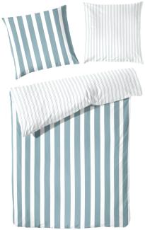 Traumhaft gut schlafen – Perkal-Bettwäsche, 2-teilig, mit Blockstreifen, in versch. Farben und Größen : 80 x 80 cm, 155 x 220 cm : Jade