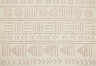 Teppich Baumwolle beige rosa 160 x 230 cm geometrisches Muster Kurzflor EDIRNE