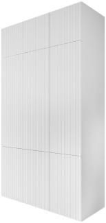 Kleiderschrank Fusbo 90 2D + 45 1D + Schrankaufsatz (Farbe: Weiß)