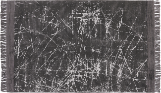 Teppich Viskose dunkelgrau 140 x 200 cm abstraktes Muster Kurzflor HANLI