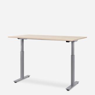 140 x 80 cm WRK21® SMART - Mandal Ahorn / Grau elektrisch höhenverstellbarer Schreibtisch