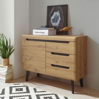 Sideboard Kommode Anrichte Torge 107cm artisan eiche schwarz grifflos MDF Modern